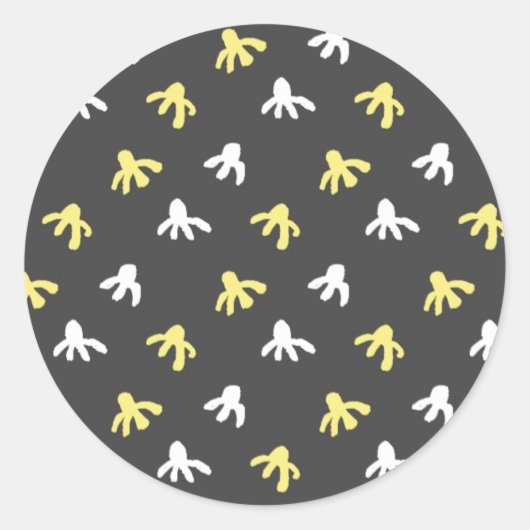 Popcorn Round Stickers (Dunkelgrau & Buttergelb) (Vorderseite)