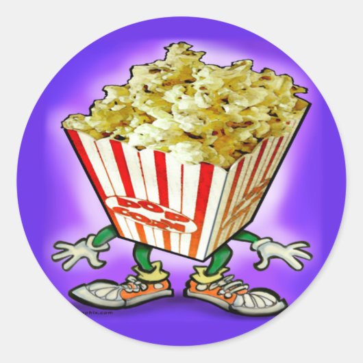 Popcorn Runder Aufkleber (Vorderseite)