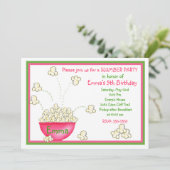 Popcorn-Schlummer-Party Einladungen (Stehend Vorderseite)