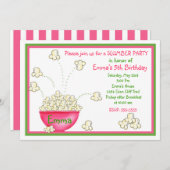 Popcorn-Schlummer-Party Einladungen (Vorne/Hinten)