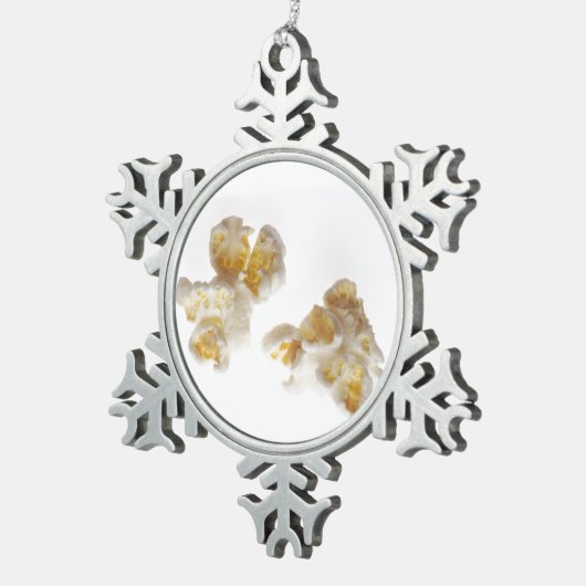 Popcorn Schneeflocken Zinn-Ornament (Rechts)