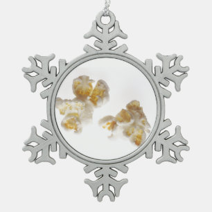 Popcorn Schneeflocken Zinn-Ornament