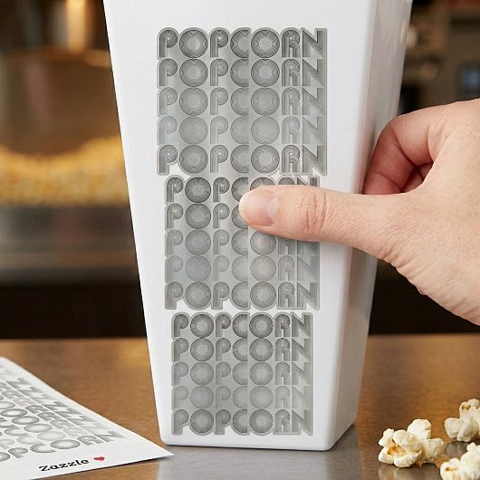 Popcorn, schwarz-weiß aufkleber