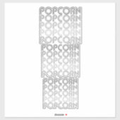 Popcorn, schwarz-weiß aufkleber (Blatt)