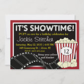 Popcorn "Showtime" Einladung (Vorderseite)
