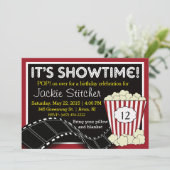 Popcorn "Showtime" Einladung (Stehend Vorderseite)