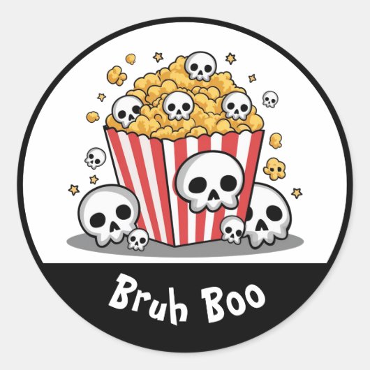 Popcorn-Skulls boo Custom Kids Sticker (Vorderseite)