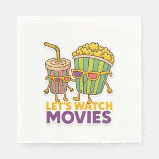 Popcorn & Soda Duo – Movie Night Vibes Serviette