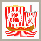 Popcorn Soda Hot Dogs Zeichen Poster