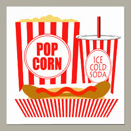 Popcorn Soda Hot Dogs Zeichen Poster