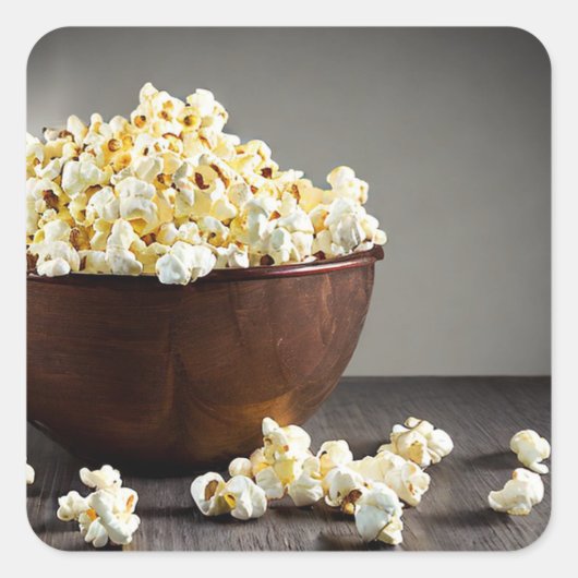 Popcorn Square Sticker (Vorderseite)