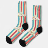 Popcorn Stripe Socks - Movie Night Fun Design Socken (Linkes Detail)