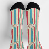 Popcorn Stripe Socks - Movie Night Fun Design Socken (Oben)