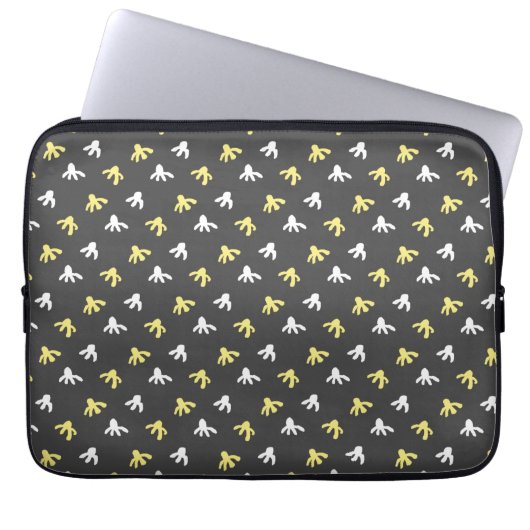 Popcorn-Tablethülle (Dunkelgrau & Buttergelb) Laptopschutzhülle (Vorderseite)