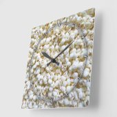 Popcorn Texture Fotografy Quadratische Wanduhr (Winkel)