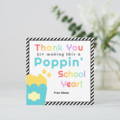 Popcorn Theme Teacher End of Year Danke Karte (Stehend Vorderseite)