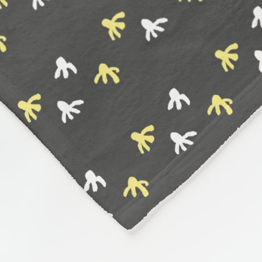 Popcorn Throw Blanket (Dunkelgrau & Buttergelb) Fleecedecke (Ecke)