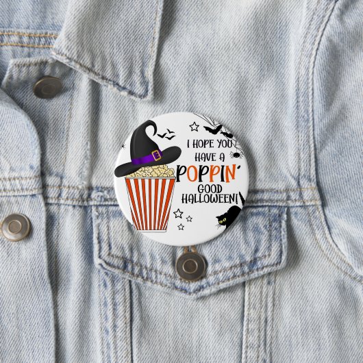 Popcorn-Trick oder behandeln quadratisches Aufkleb Button (Beispiel)
