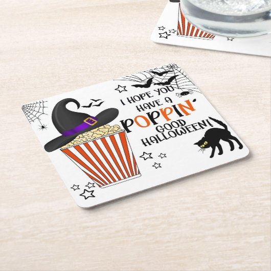 Popcorn-Trick oder viereckige Aufkleber behandeln Rechteckiger Pappuntersetzer (angewinkelt)