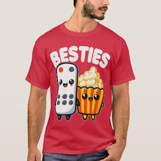Popcorn und abgelegene Kontrolle Besties Funny Mov T-Shirt