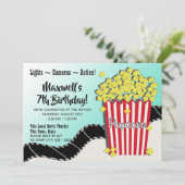 Popcorn und Film Einladung (Stehend Vorderseite)