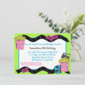 Popcorn und Film Einladung (Stehend Vorderseite)