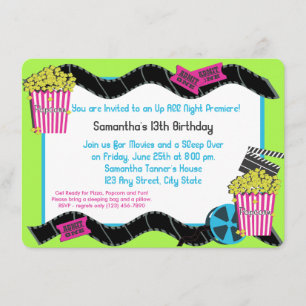 Popcorn und Film Einladung