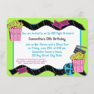 Popcorn und Film Einladung