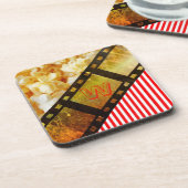 Popcorn- und Filmspulenfilm-Untersetzer Getränkeuntersetzer (Linke Seite)