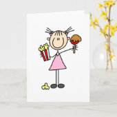 Popcorn und Karamellapfel auf der Messe Karte (Gelbe Blume)