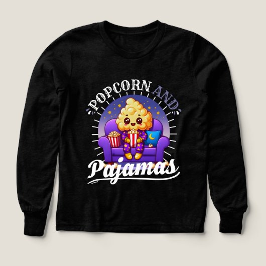 Popcorn- und Pyjama-Design für Mädchen (Design Vorderseite)