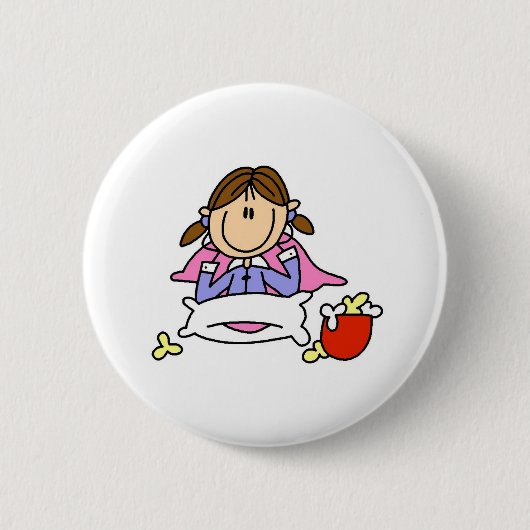 Popcorn und Pyjama Knopf Button (Vorderseite)