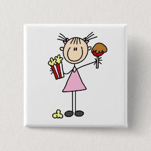Popcorn und Zuckerwatte T-Shirts und Geschenke Button