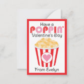 Popcorn Valentine | Popcorn-Klassenzimmer Valentin Mitteilungskarte (Vorderseite)
