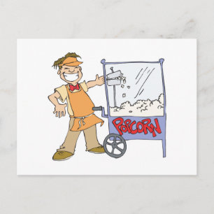 Popcorn-Verkäufer Kino Popcorn-Wagen Postkarte