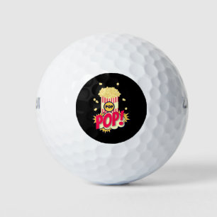 Popcorn Vintag Retro Funny Golfball