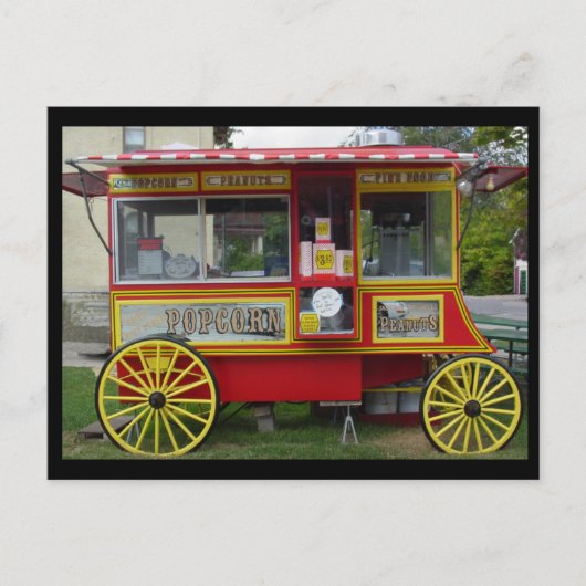 Popcorn-Wagen Postkarte (Vorderseite)
