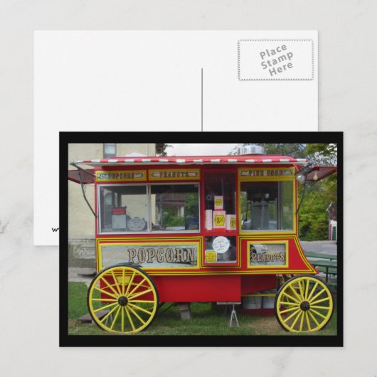 Popcorn Wagon Postkarte (Vorne/Hinten)