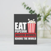 Popcorn Watch Movie Ignorieren des Weltkinos Postkarte (Stehend Vorderseite)