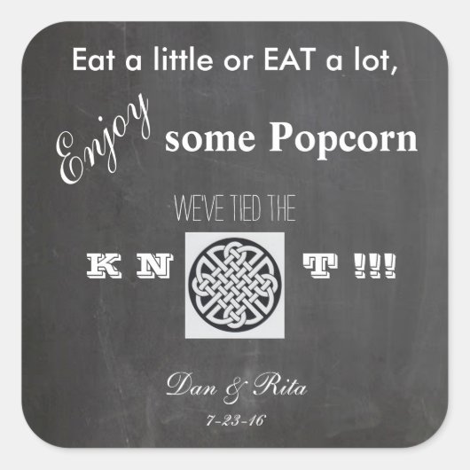 Popcorn Wedding Sticker (Vorderseite)