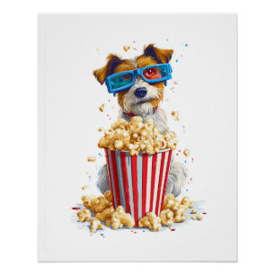 Popcorn-Welpe � Kinonacht-Hund Poster