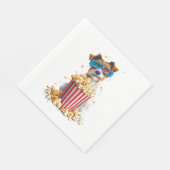 Popcorn-Welpe � Kinonacht-Hund Serviette (Ecke)