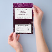 Popcorn-Wrapper Lila Stars / Schneeflocke Flyer (Handgriff)