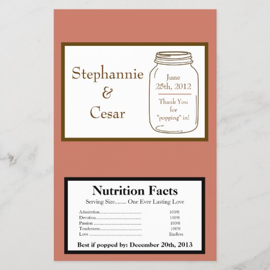 Popcorn Wrapper Pink/Brown Mason Jars Flyer (Vorne)