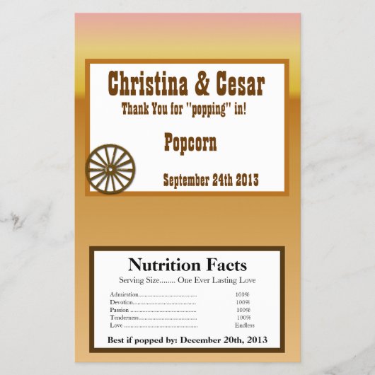 Popcorn Wrapper Wagon Wheel/Pferdeschuh S Flyer (Vorne)