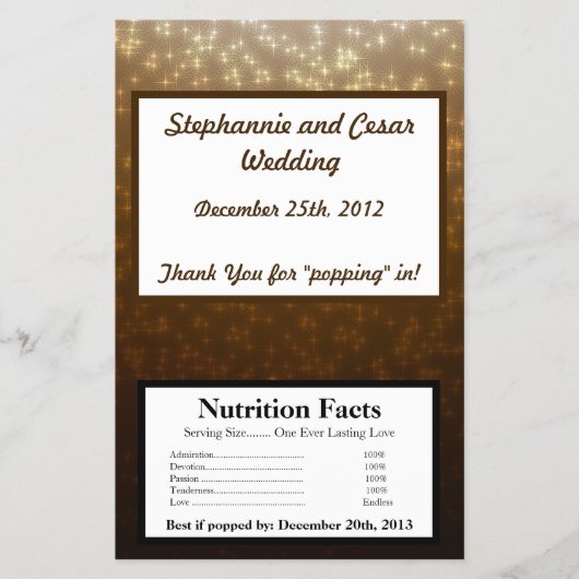 Popcorn-Wrapper Winter Brown/Stars Flyer (Vorne)