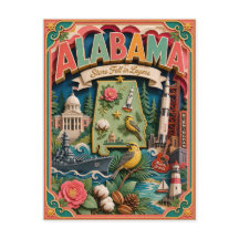 PopCut Staaten Alabama Farbige 3D-Papierkunst