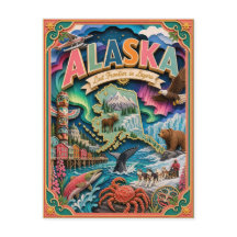 PopCut Staaten Alaska Farbige 3D-Papierkunst