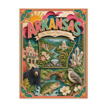 PopCut Staaten Arkansas Farbige 3D-Papierkunst
