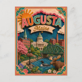 PopCut Staaten Augusta Maine Papierkunst Postkarte